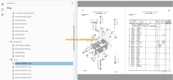 Hitachi ZX75US-A ZX85US Excavator Parts Catalog & Equipment Components Parts Catalog