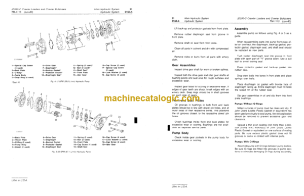 John Deere 350C 350D Crawler Bulldozer and Crawler Loader Technical Manual (TM1115)