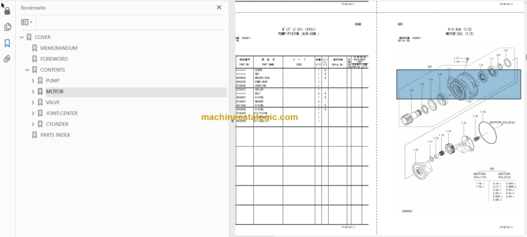 Hitachi ZX30UR-3 Hydraulic Excavator Parts Catalog & Equipment Components Parts Catalog