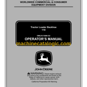 John Deere 110 Tractor Loader Backhoe Operator's Manual (OMLVU13606)