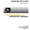 John Deere PTO TILLER for 4300-4600 Compact Utility Tractors Models 660, 670 and 680 Operator's Manual (OMM137899G8)