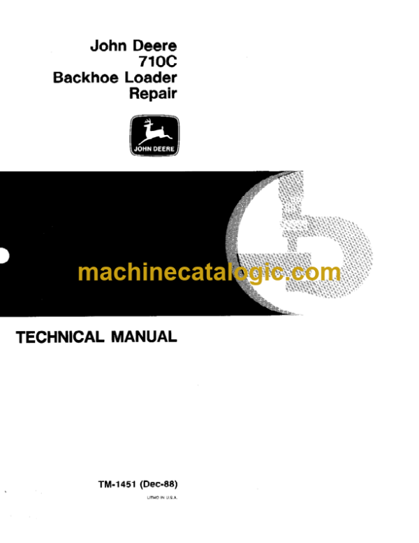 John Deere 710C Backhoe Loader Repair Technical Manual (TM1451)