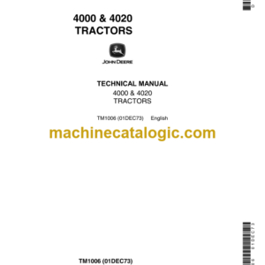 John Deere 4000 & 4020 Tractors Technical Manual (TM1006)