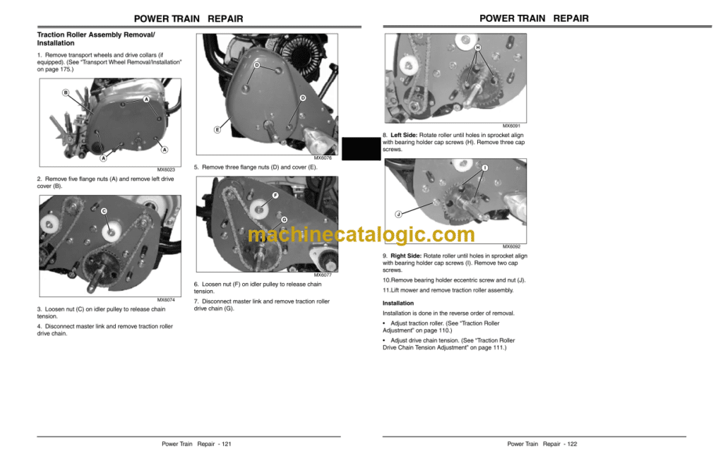 John Deere 180B, 220B, and 260B Greensmower Technical Manual (TM2004)