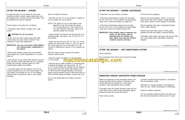 John Deere 6650, 6750, 6850 and 6950 Self-Propelled Forage Harvesters Operator's Manual (OMZ92566)