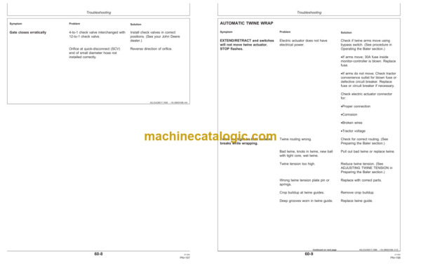 John Deere 466, 466 Silage Special and 566 Round Balers Operator's Manual (OME97074)