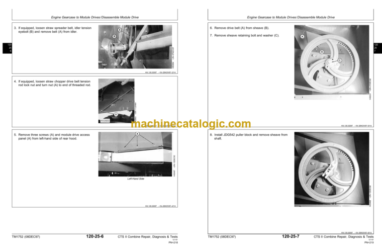 John Deere CTS II Combine Repair Diagnosis and Tests Technical Manual (TM1752)