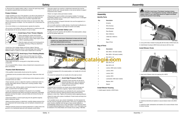 John Deere 600 Liter High Dump Material Collection System (MCS) Operator's Manual (OMTCU31162)