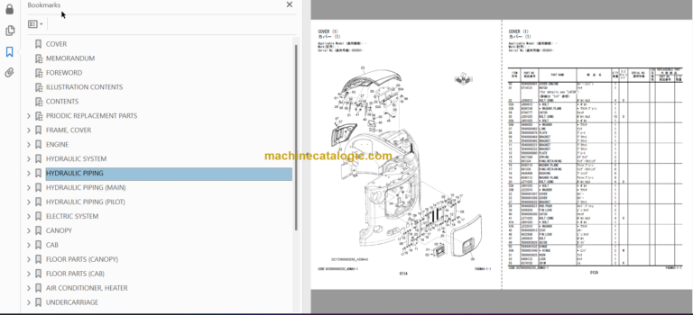 Hitachi ZX30UR-5B Hydraulic Excavator Parts Catalog & Equipment Components & Engine Parts Catalog