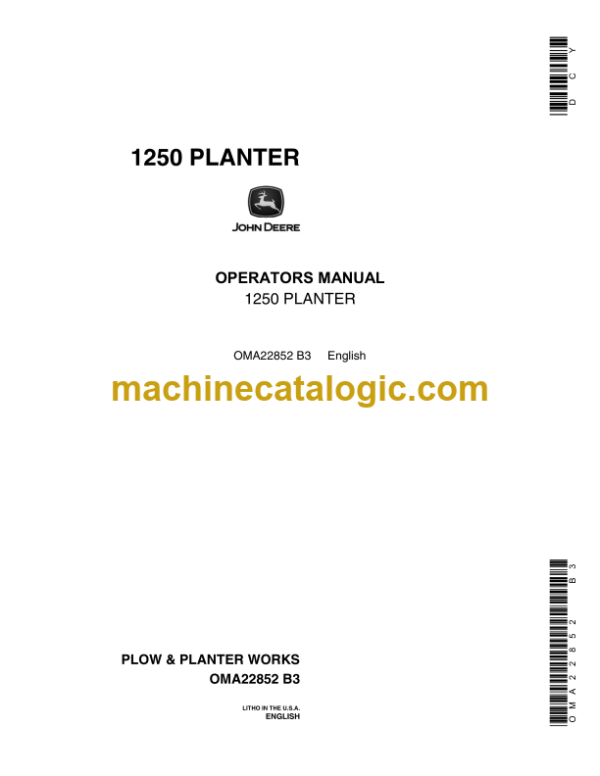 John Deere 1250 Planter Operator's Manual (OMA22852)