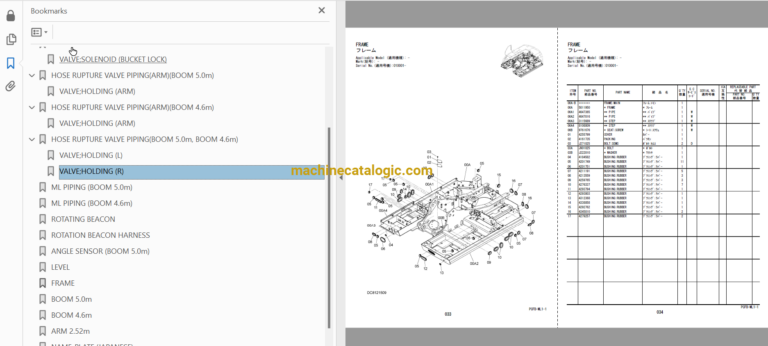 Hitachi ZX145W-3 ML Crane Parts Catalog
