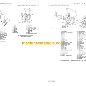 John Deere 34 35 38 and 3800 Forage Harvester Gear Cases Technical Manual (TM1104)