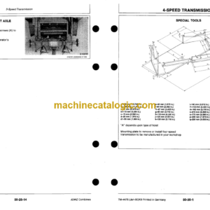 John Deere 1133, 1144, 1155, 1157 and 1158 Combines Technical Manual (TM4476)