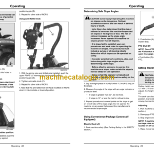 John Deere Z910A, Z920A, Z925A, Z925A EFI, Z930A, Z950A, Z960A, Z970A ZTrak Pro Series Operator’s Manual (OMTCU30418)