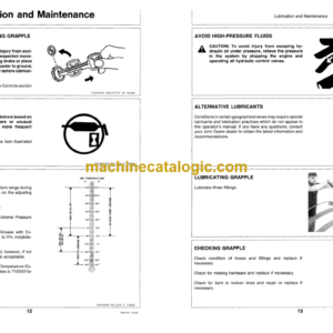 John Deere 146, 148, and 158 Farm Loaders For Round Bale Grapple and Silage Grapple Attachments Operator’s Manual (OMW37990)