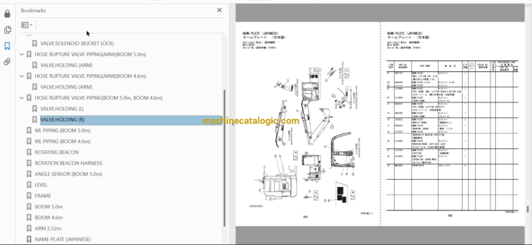 Hitachi ZX145W-3 ML Crane Parts Catalog
