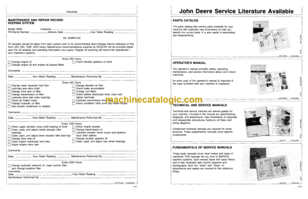 John Deere 499 and 699 Two-Row Cotton Pickers Operator's Manual (OMN159166)