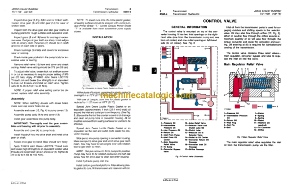 John Deere JD550 Crawler Bulldozer Technical Manual (TM1108)