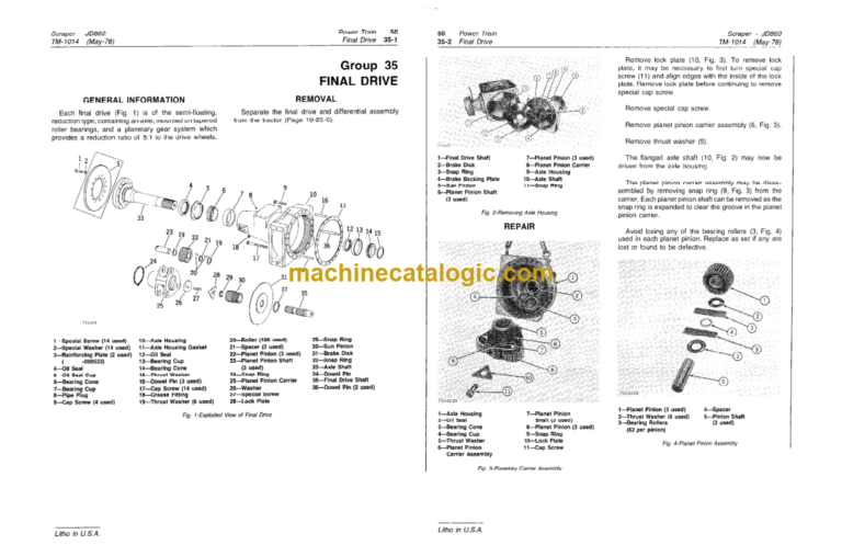 John Deere 860 and 860A Scrapers Technical Manual (TM1014)