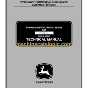 John Deere G15 Professional Walk-Behind Mower Technical Manual (TM2242)