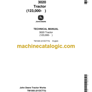 John Deere 3020 Tractor Technical Manual (TM1005)