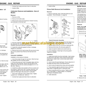 John Deere SE23 Edger T XT and LE Series Trimmers Technical Manual (TM1573)