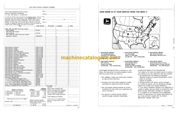 John Deere 664 665R 666R Row-Crop Headers Operator's Manual (OMZ92339)