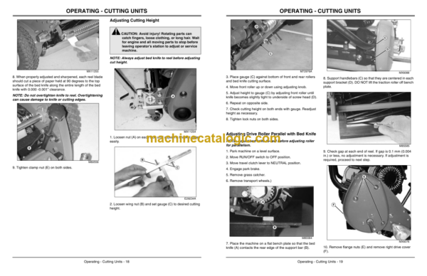 John Deere 180C, 220C & 260C Walk-Behind Greensmower Operator's Manual (OMTCU22823)