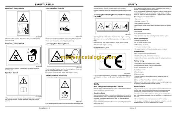 John Deere 600 Liter High Dump Material Collection System (MCS) Operator's Manual (OMTCU28186)