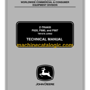 John Deere F620 F680 and F687 Z-TRAK Technical Manual (TM1678)