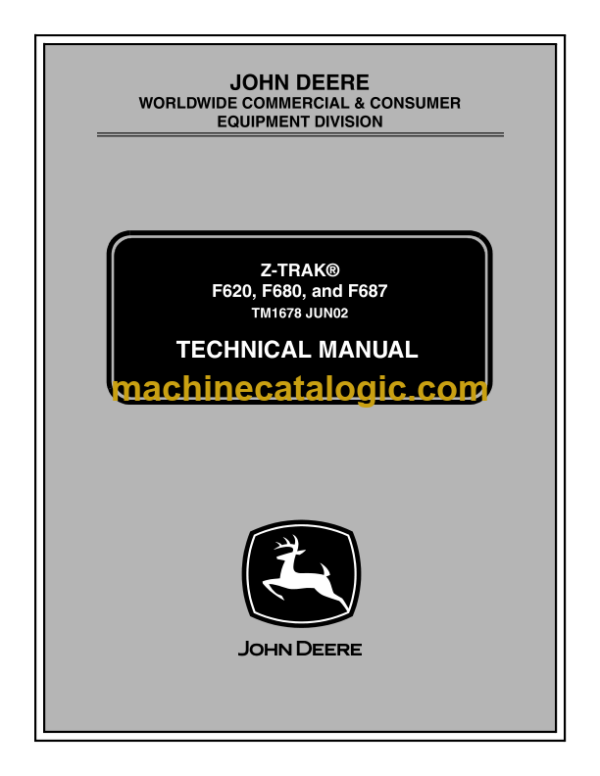 John Deere F620 F680 and F687 Z-TRAK Technical Manual (TM1678)