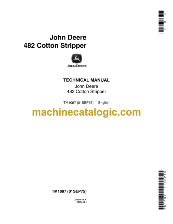 John Deere 482 Cotton Stripper Technical Manual (TM1097)