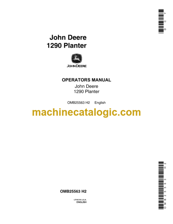 John Deere 1290 Planter Operator's Manual (OMB25563)