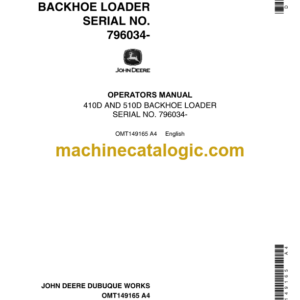 John Deere 410D and 510D Backhoe Loader (SERIAL NO 796034-) Operator's Manual (OMT149165)