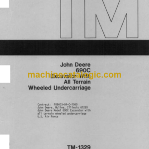 John Deere 690C Excavator With All Terrain Wheeled Undercarriage Technical Manual (TM1329)