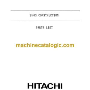 Hitachi UH03 Hydraulic Excavator Parts Catalog