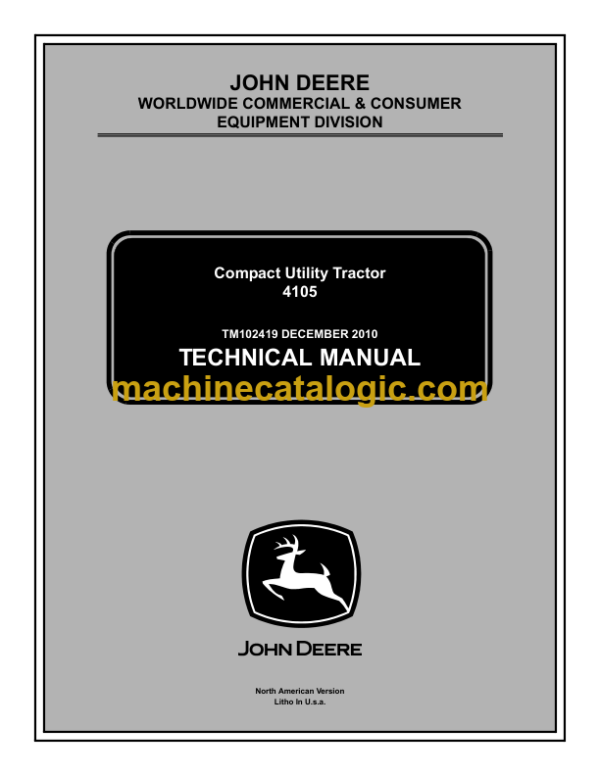 John Deere 4105 Compact Utility Tractor Technical Manual (TM102419)