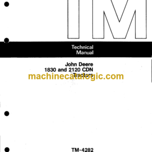 John Deere 1830 and 2120 CDN Tractors Technical Manual (TM4282)