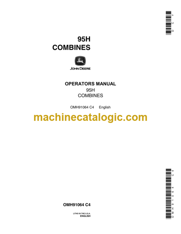 John Deere 95H Combines Operator's Manual (OMH91064)