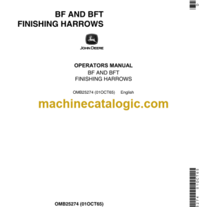 John Deere BF AND BFT Finishing Harrows Operator's Manual (OMB25274)