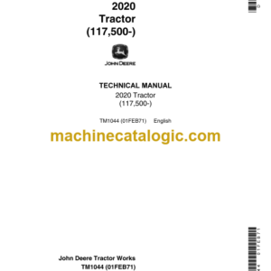 John Deere 2020 Tractor Technical Manual (TM1044)
