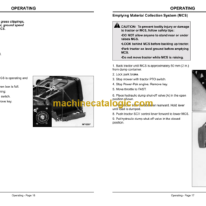 John Deere 4100 Tractors Hydraulic Dump Material Collection System (MCS) Operator’s Manual (OMM140121E9)