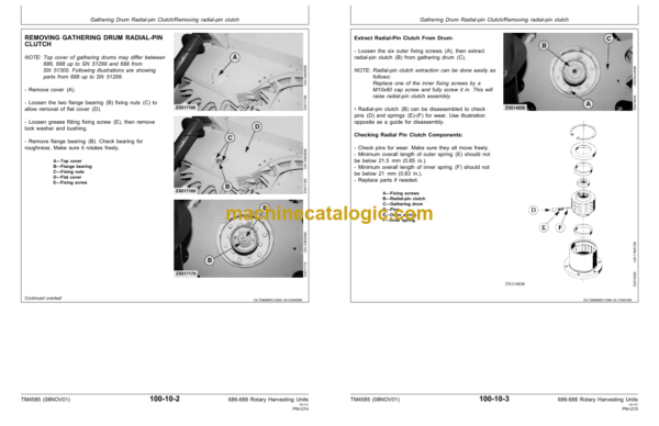 John Deere 686 and 688 Rotary Harvesting Units Technical Manual (TM4585)