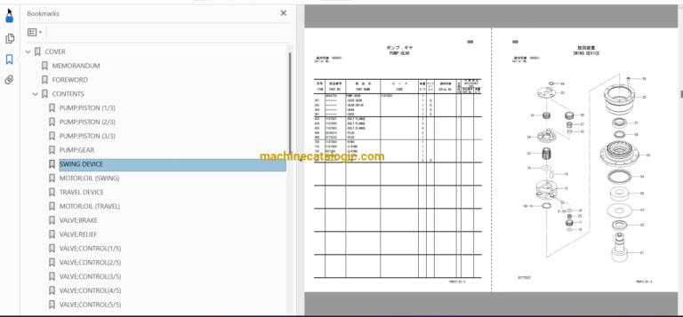 Hitachi ZX85USB-3 ZX85USBLC-3 ZX85USBLCN-3 Hydraulic Excavator Parts Catalog & Equipment Components Parts Catalog