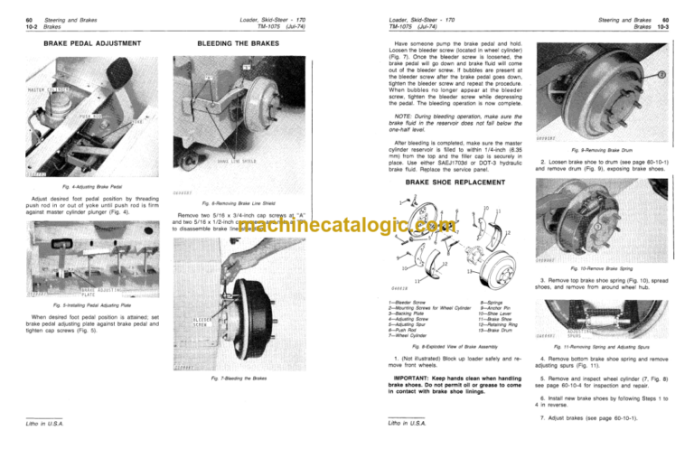 John Deere 170 Skid Steer Loader Technical Manual (TM1075)