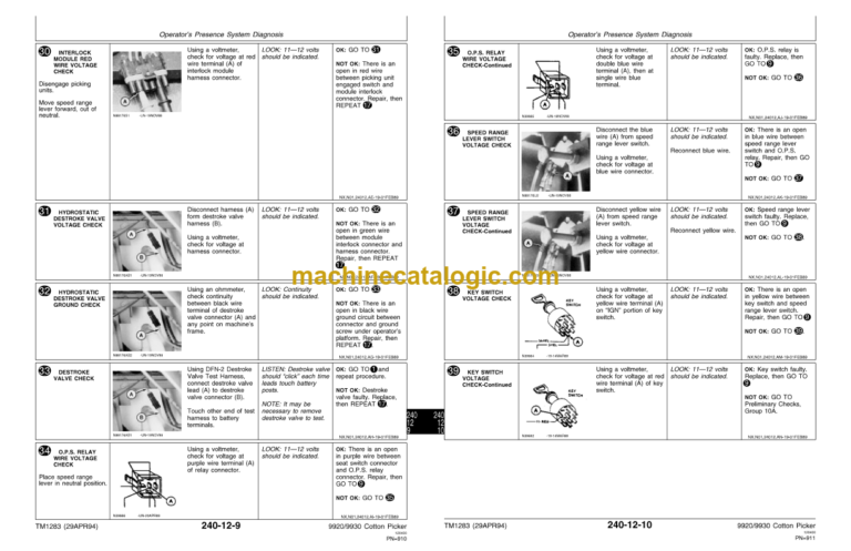 John Deere 9920 and 9930 Cotton Picker Technical Manual (TM1283)