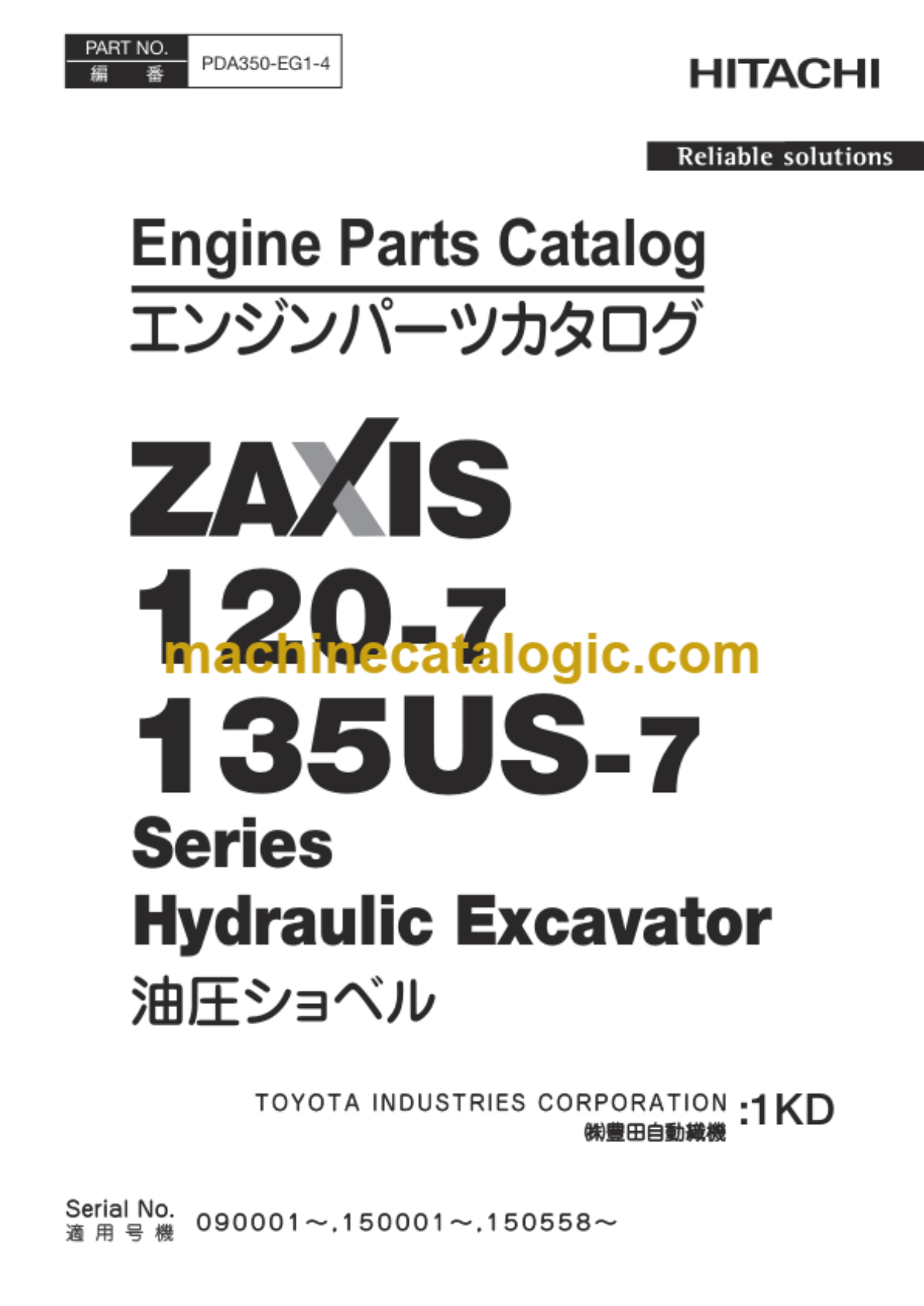 Hitachi ZX120-7 ZX135US-7 Hydraulic Excavator Series Engine Parts 