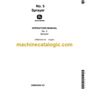 John Deere No. 5 Sprayer Operator's Manual (OMB25052)