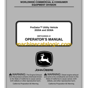 John Deere 2020A and 2030A ProGator Utility Vehicle Operator's Manual (OMTCU29535)