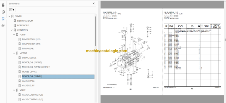 Hitachi ZX85USB-6 Hydraulic Excavator Parts Catalog & Equipment Components Parts Catalog